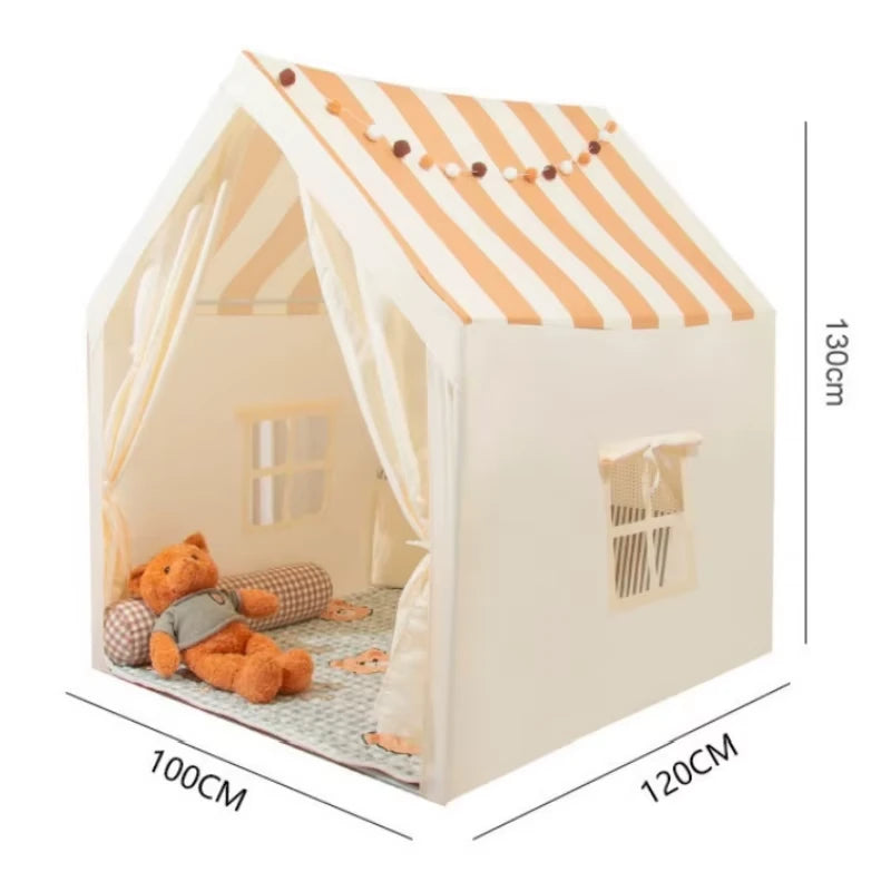 Cabana infantil dobrável estilo casinha lúdica 120x100x130 cm aconchegante e segura para brincar em casa
