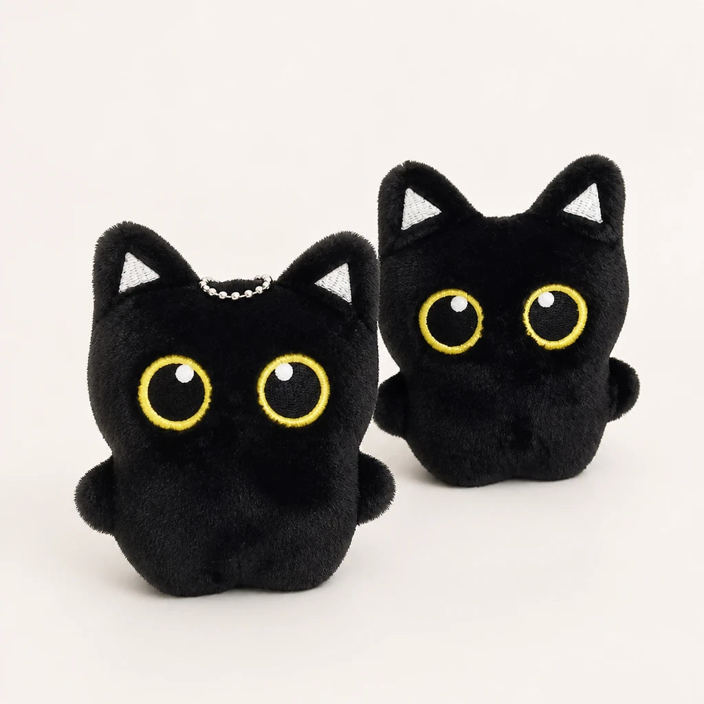 Pelúcia Infantil gato preto macio, almofada aconchegante para presentear crianças com conforto e carinho