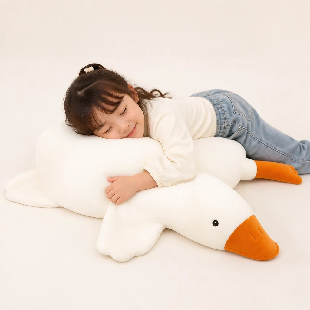 Pelúcia Infantil ganso gigante macia, travesseiro para sono confortável e seguro para crianças e ideal para pais e avós