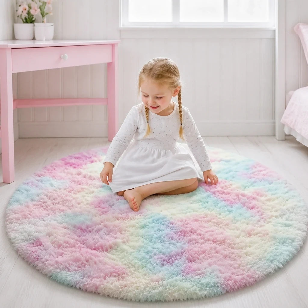 Tapete infantil pelúcia super macio e fácil de limpar, colorido e aconchegante para quarto de criança