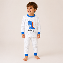 Pijama Infantil Algodão Macio com Dinossauro Fofo para Noites Tranquilas