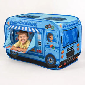 Cabana infantil dobrável formato caminhão sorvete segura e confortável para brincadeiras cheias de diversão