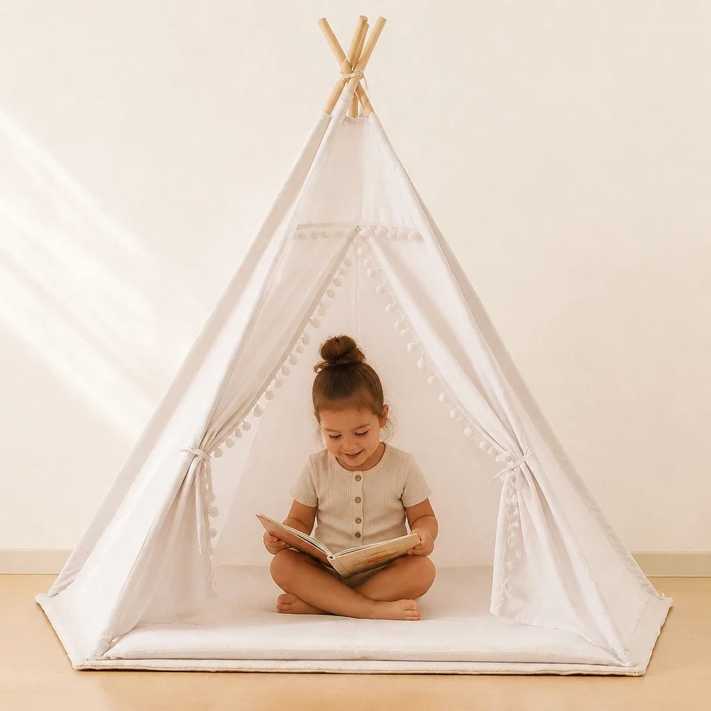 Cabana infantil dobrável e portátil, confortável e segura para leitura e brincadeiras cheias de imaginação