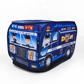 Cabana infantil estilo carro de polícia dobrável segura e durável para brincar com conforto e estimular imaginação