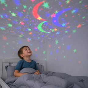 Cabana infantil com projetor LED céu estrelado e luz noturna USB para sono tranquilo e seguro