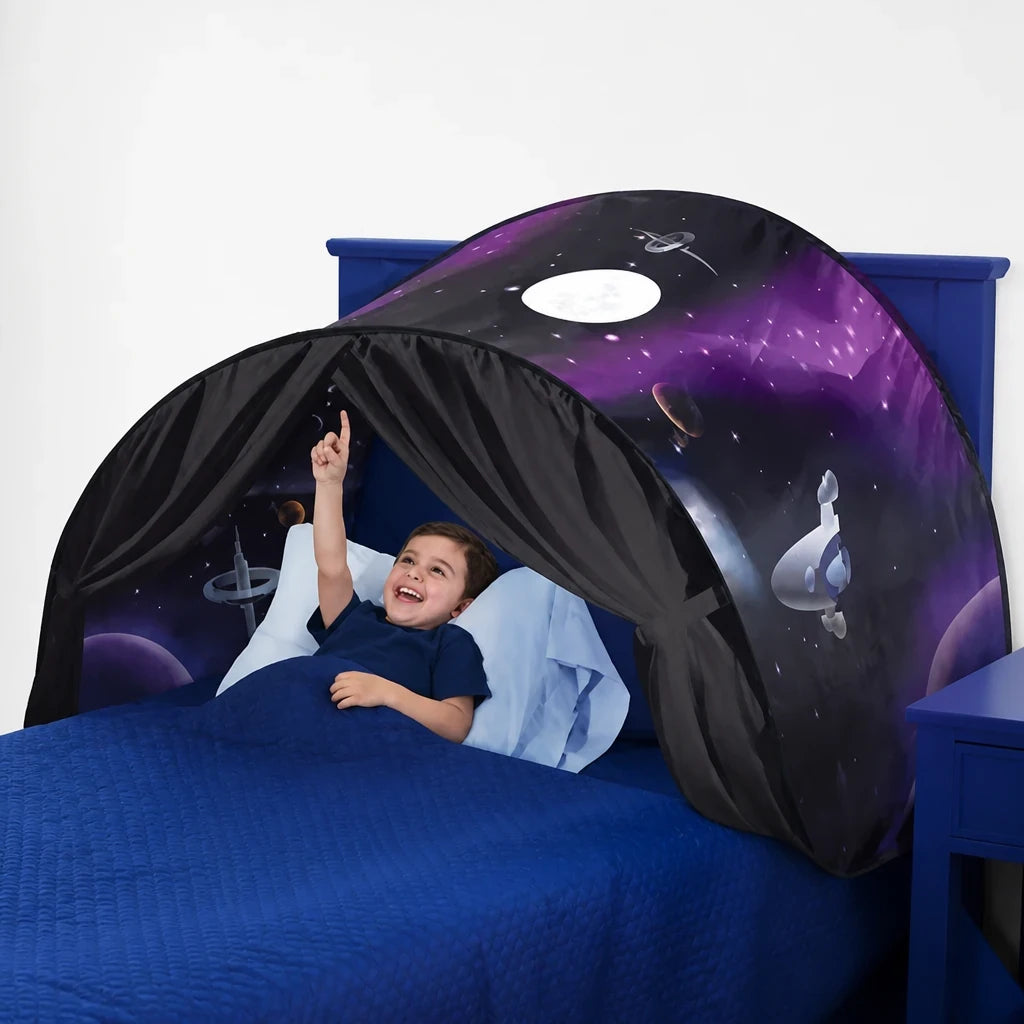 Cabana infantil com show de luz para cama aconchegante segura e resistente para crianças