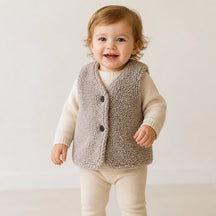 Conjunto de moletom infantil com colete de pelúcia quentinho e confortável para bebês