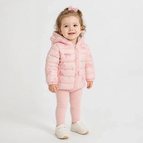 Casaco infantil com capuz e zíper em conjunto de moletom infantil aconchegante, fácil de vestir para o inverno