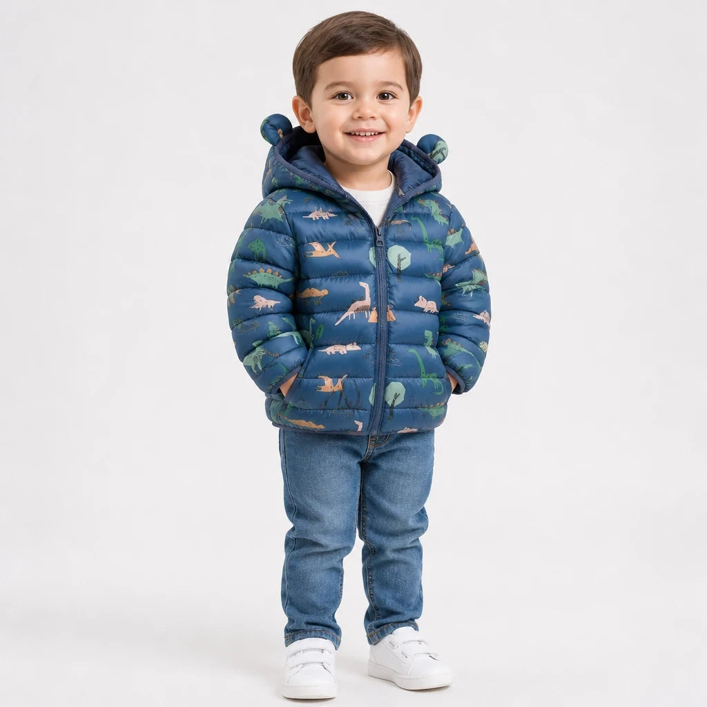 Casaco infantil com capuz e zíper fácil, conforto acolhedor para o inverno em conjunto de moletom infantil