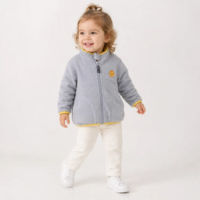 Conjunto de moletom infantil com casaco de lã polar macia e capuz, conforto e aquecimento para dias frios