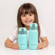 Copo térmico infantil inox azul, seguro e durável, estilo portátil que cabe no organizador de brinquedos