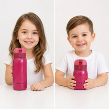Copo térmico infantil inox rosa, portátil e seguro para água e suco, ideal para levar no organizador de brinquedos