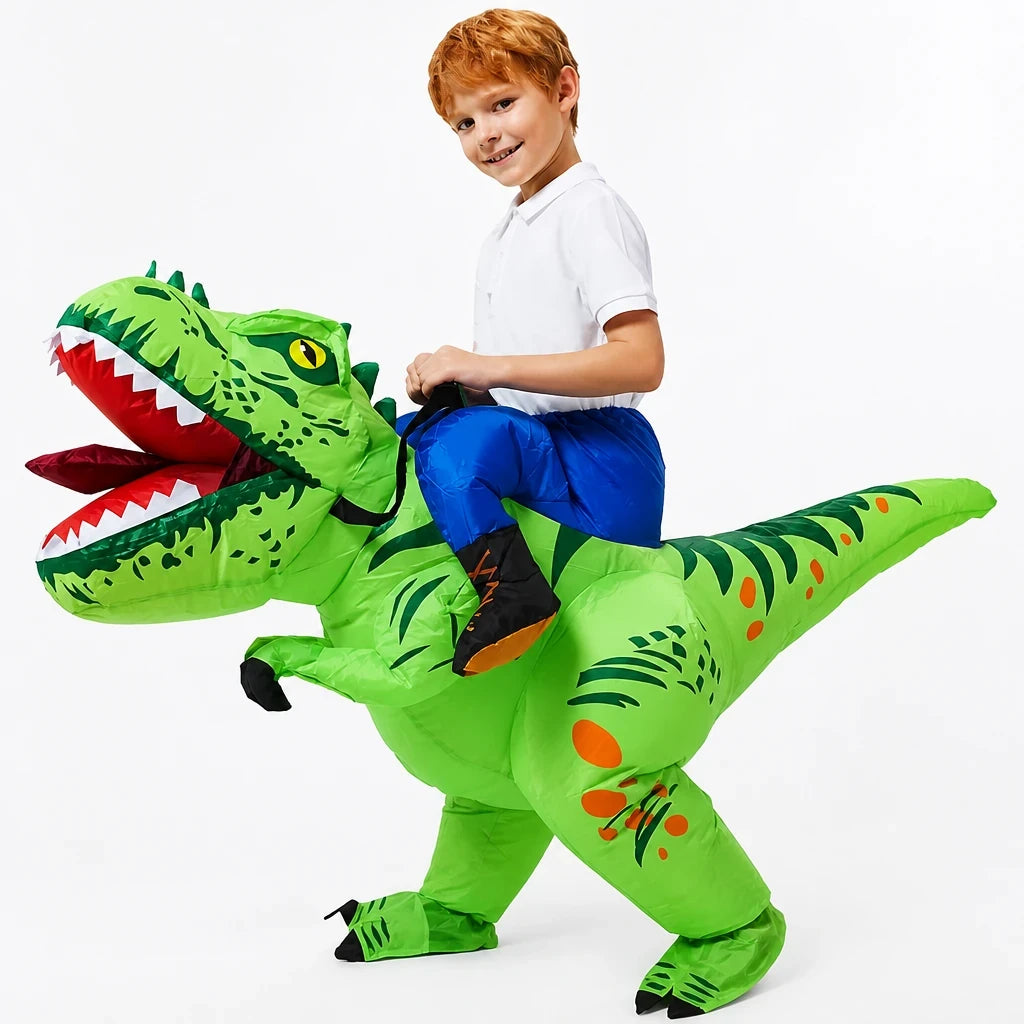 Fantasia dinossauro inflável confortável e segura para festas e Halloween, durável e divertida para crianças