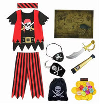 Conjunto fantasia pirata infantil unissex com acessórios, confortável e resistente para brincadeiras