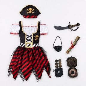Fantasia infantil pirata luxo com acessórios confortáveis ideal para festas, brincadeiras seguras e duráveis