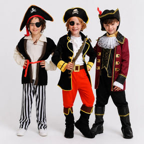 Fantasia pirata infantil confortável com ajuste fácil ideal para Halloween, segura e durável para brincadeiras
