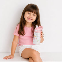 Garrafa térmica infantil 400ml em aço inox com canudo e pato fofo, segura e prática, cabe em organizador de brinquedos