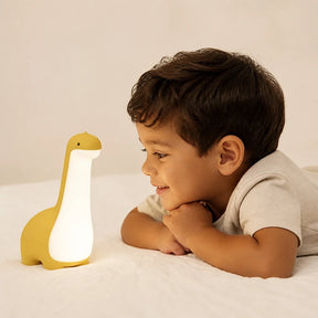 Luminária infantil dinossauro com luz suave e proteção ocular ideal para sono tranquilo e quarto aconchegante