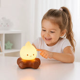 Luminária infantil lâmpada forma de chama sorridente com luz noturna e ruído branco recarregável para sono tranquilo