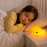 Luminária infantil raposa de silicone macio recarregável, ideal para sono tranquilo e amamentação de mães e pais