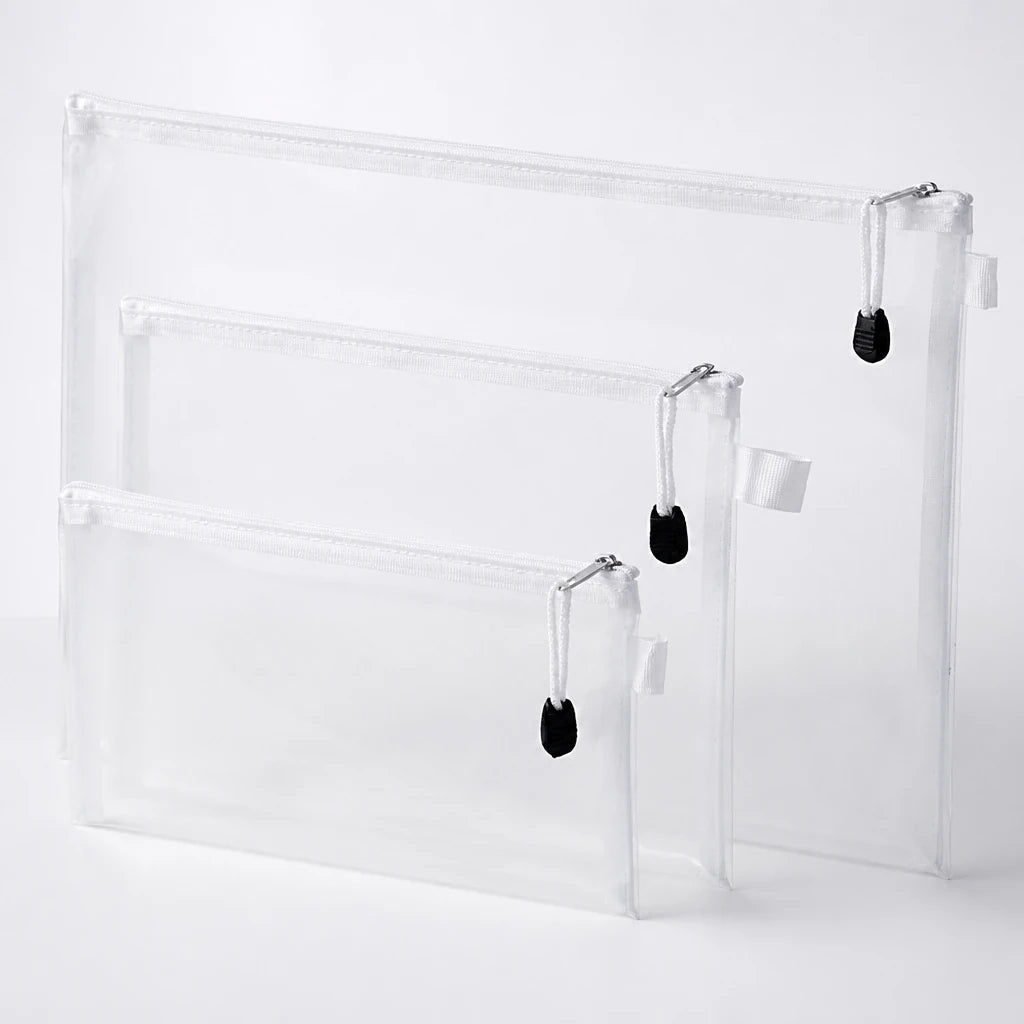 Organizador de brinquedos transparente com zíper, prático e durável, ideal para pais e avós guardarem quebra-cabeças