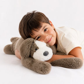 Pelúcia Infantil cão braço longo ponderada com toque macio para sono mais aconchegante e seguro para crianças