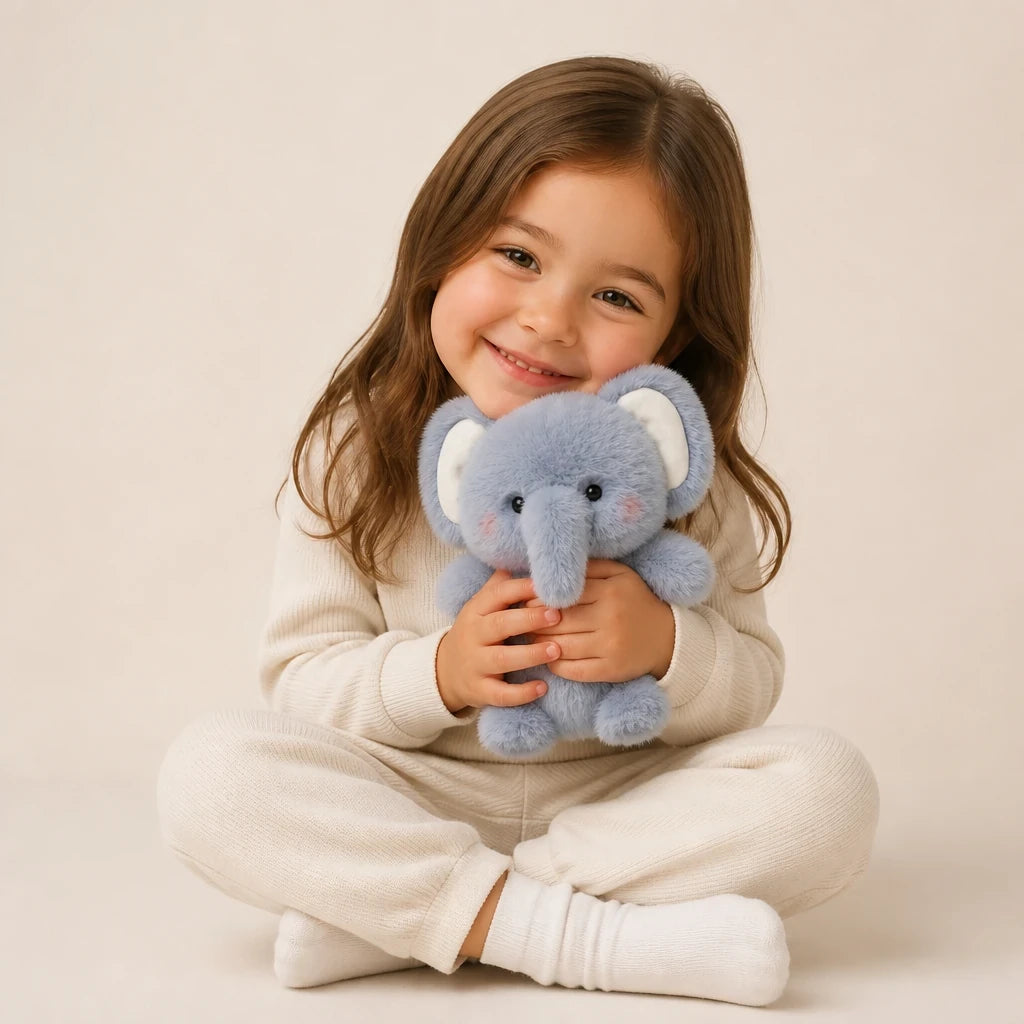Pelúcia Infantil elefante super macia, companheira de sono aconchegante para conforto e carinho das crianças
