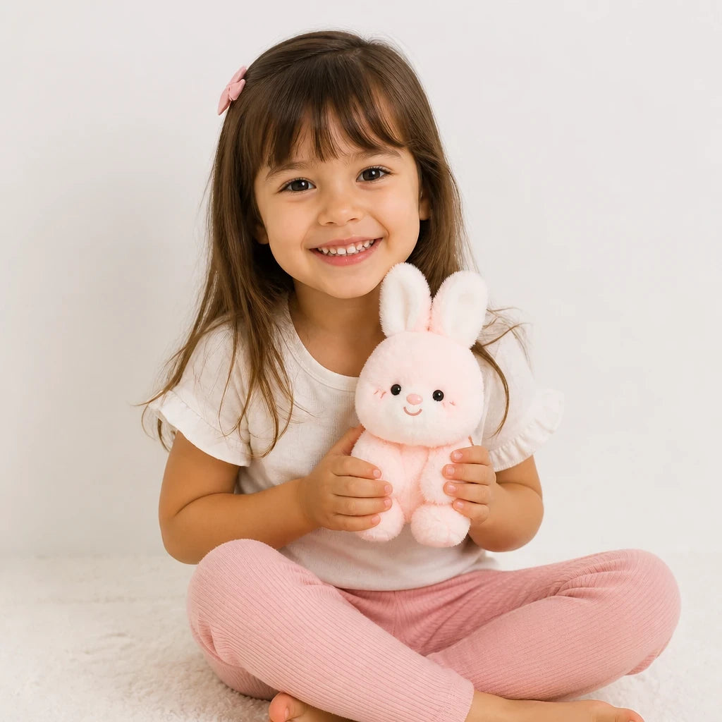 Pelúcia Infantil coelho rosa super macia, companheira de sono aconchegante e presente de carinho para crianças