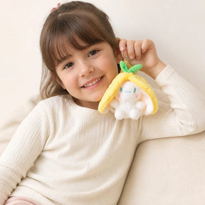 Pelúcia infantil coelho kawaii reversível em forma de fruta com toque macio ideal para presentear crianças