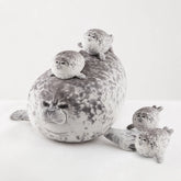 Pelúcia Infantil foca mãe com três filhotes conjunto macio e confortável presente ideal para crianças