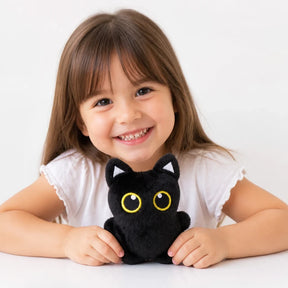 Pelúcia Infantil gato preto macio, almofada aconchegante para crianças, presente perfeito para pais e avós