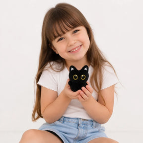 Pelúcia Infantil gato preto fofo almofada macia presente perfeito para crianças