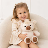 Pelúcia Infantil Vaca Highland 45cm tecido macio premium fácil de lavar companheira de abraço para crianças