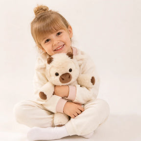 Pelúcia infantil Vaca Highland 45cm macia e fácil de lavar, companheira de abraço segura e durável para crianças