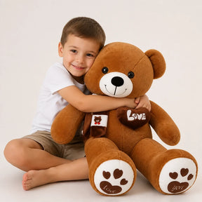 Pelucia urso macio com cachecol ideal para aconchego do bebê, presente seguro e durável para horas de sono e brincadeira